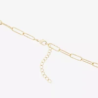 Silver Reflections Textured Womens 14K Gold Over Brass 16 Inch Paperclip Chain Necklace