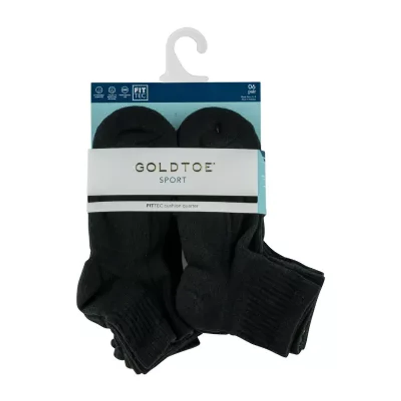 Gold Toe Sport Cushion Womens Multi-Pack 6 Pair Quarter Ankle Socks