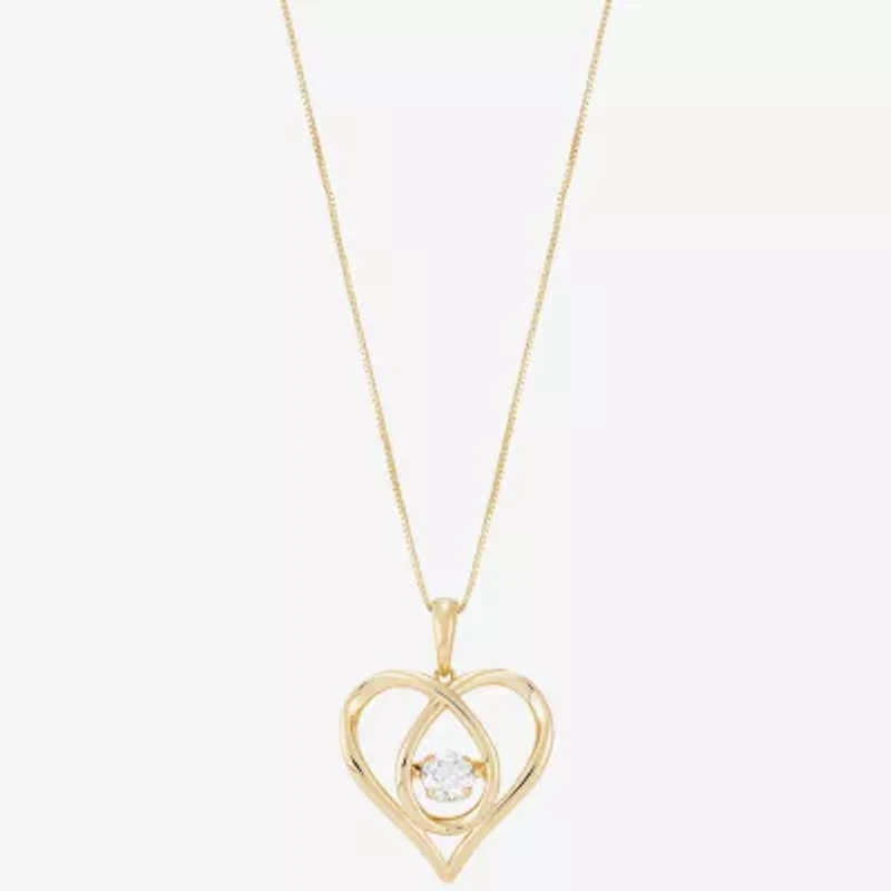 (H-I / Si1-Si2) Womens 1/3 CT. T.W. Lab Grown White Diamond 10K Gold Heart 18 Inch Pendant Necklace