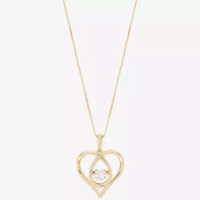 (H-I / Si1-Si2) Womens 1/3 CT. T.W. Lab Grown White Diamond 10K Gold Heart 18 Inch Pendant Necklace
