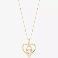 (H-I / Si1-Si2) Womens 1/3 CT. T.W. Lab Grown White Diamond 10K Gold Heart 18 Inch Pendant Necklace