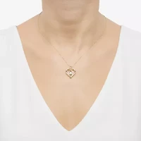 (H-I / Si1-Si2) Womens 1/3 CT. T.W. Lab Grown White Diamond 10K Gold Heart 18 Inch Pendant Necklace