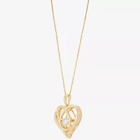 (H-I / Si1-Si2) Womens 1/3 CT. T.W. Lab Grown White Diamond 10K Gold Heart 18 Inch Pendant Necklace