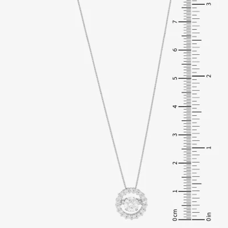 (H-I / Si1-Si2) Womens 3/4 CT. T.W. Lab Grown White Diamond 10K White Gold Circle 18 Inch Pendant Necklace