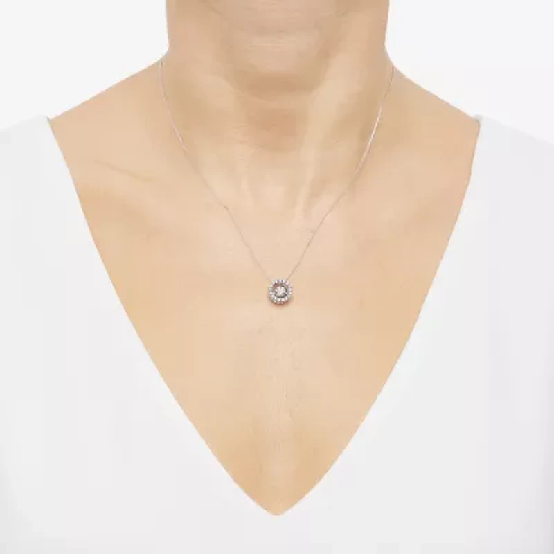 (H-I / Si1-Si2) Womens 3/4 CT. T.W. Lab Grown White Diamond 10K White Gold Circle 18 Inch Pendant Necklace