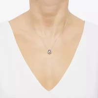 (H-I / Si1-Si2) Womens 3/4 CT. T.W. Lab Grown White Diamond 10K White Gold Circle 18 Inch Pendant Necklace