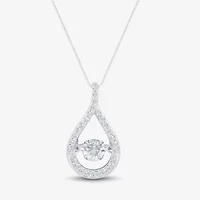 (H-I / Si1-Si2) Womens 1/2 CT. T.W. Lab Grown White Diamond 10K White Gold Pear 18 Inch Pendant Necklace