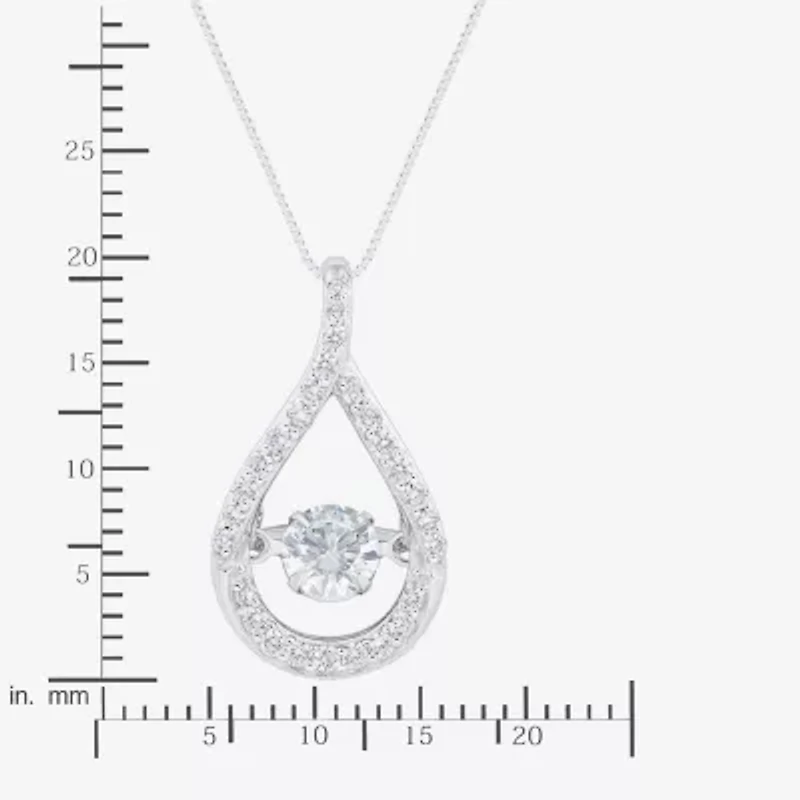 (H-I / Si1-Si2) Womens 1/2 CT. T.W. Lab Grown White Diamond 10K White Gold Pear 18 Inch Pendant Necklace
