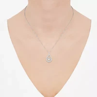 (H-I / Si1-Si2) Womens 1/2 CT. T.W. Lab Grown White Diamond 10K White Gold Pear 18 Inch Pendant Necklace