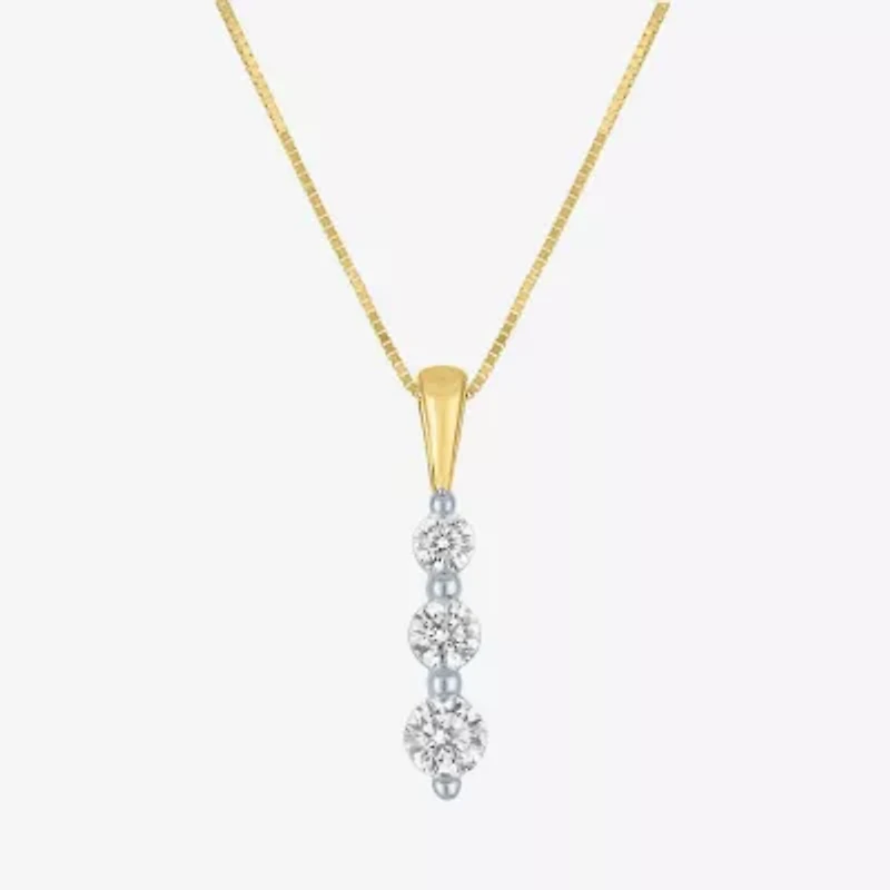 (G-H / Si2-I1) Womens 1/3 CT. T.W. Lab Grown White Diamond 10K Gold 16 Inch Pendant Necklace