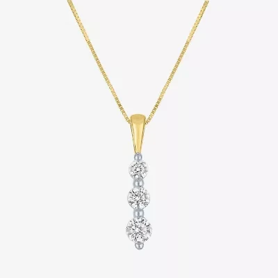 (G-H / Si2-I1) Womens 1/3 CT. T.W. Lab Grown White Diamond 10K Gold 16 Inch Pendant Necklace