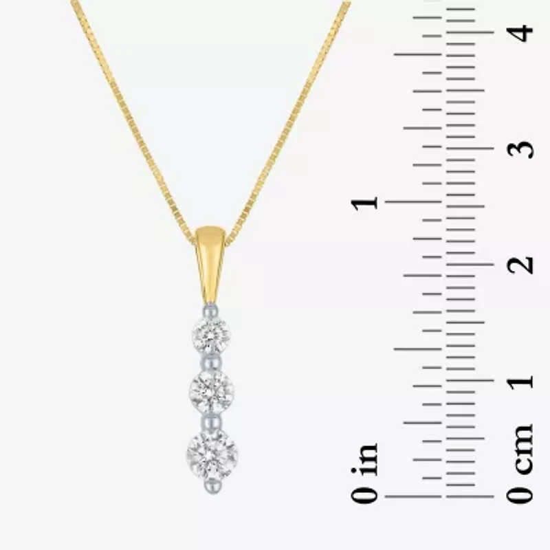 (G-H / Si2-I1) Womens 1/3 CT. T.W. Lab Grown White Diamond 10K Gold 16 Inch Pendant Necklace