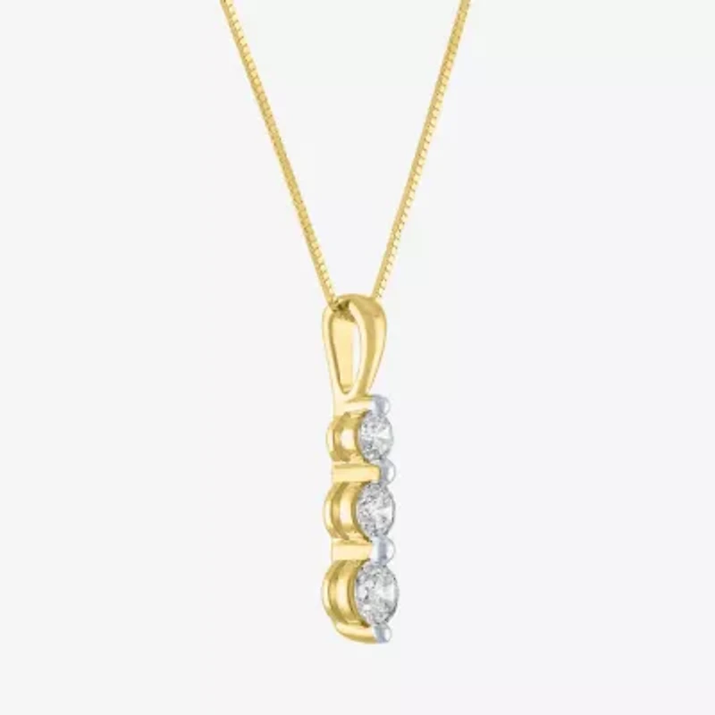 (G-H / Si2-I1) Womens 1/3 CT. T.W. Lab Grown White Diamond 10K Gold 16 Inch Pendant Necklace