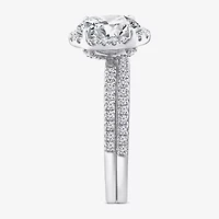 Signature By Modern Bride Womens 2 CT. T.W. Lab Grown White Diamond 10K or 14K Gold Oval Side Stone Bridal Set