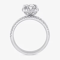 Signature By Modern Bride Womens 2 CT. T.W. Lab Grown White Diamond 10K or 14K Gold Oval Side Stone Bridal Set