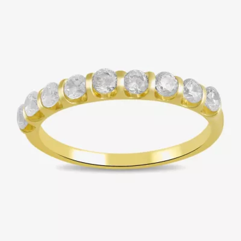 Womens 1/2 CT. T.W. Lab Grown White Diamond 10K Gold Wedding Band