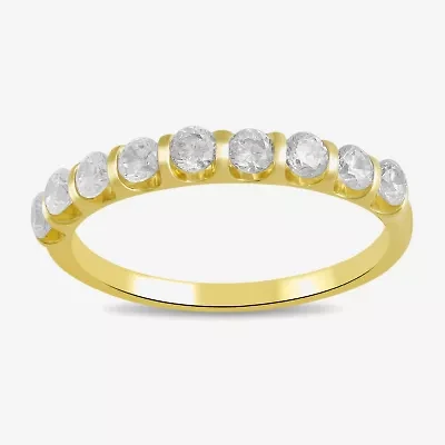 Womens 1/2 CT. T.W. Lab Grown White Diamond 10K Gold Wedding Band