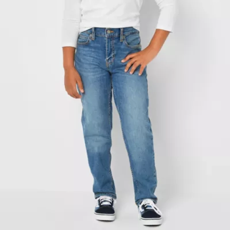 Thereabouts Little & Big Kid Boys Adjustable Waist Stretch Fabric Tapered Leg Relaxed Fit Jean