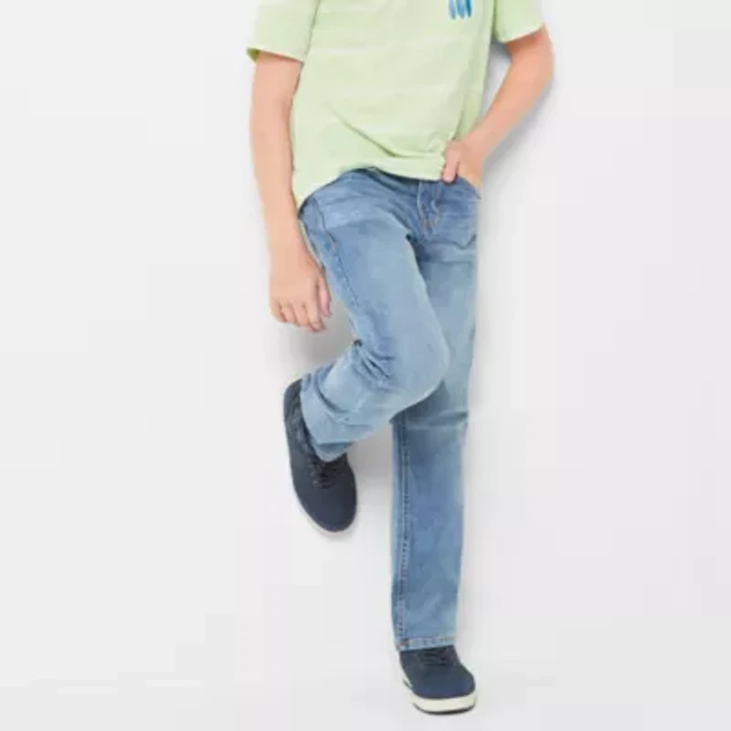Thereabouts Little & Big Boys Adjustable Waist Stretch Fabric Straight Leg Jean