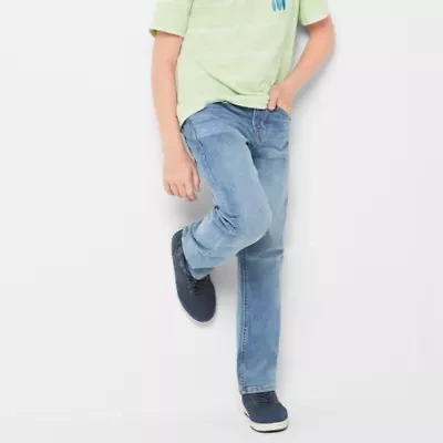 Thereabouts Little & Big Boys Adjustable Waist Stretch Fabric Straight Leg Jean