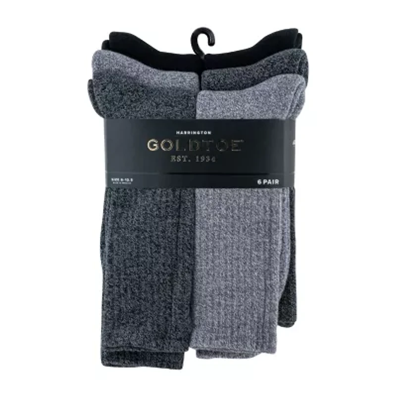 Gold Toe Harrington Mens 6 Pair Crew Socks