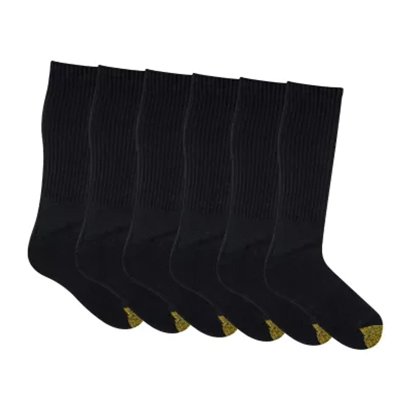 Gold Toe Harrington Mens 6 Pair Big and Tall Crew Socks
