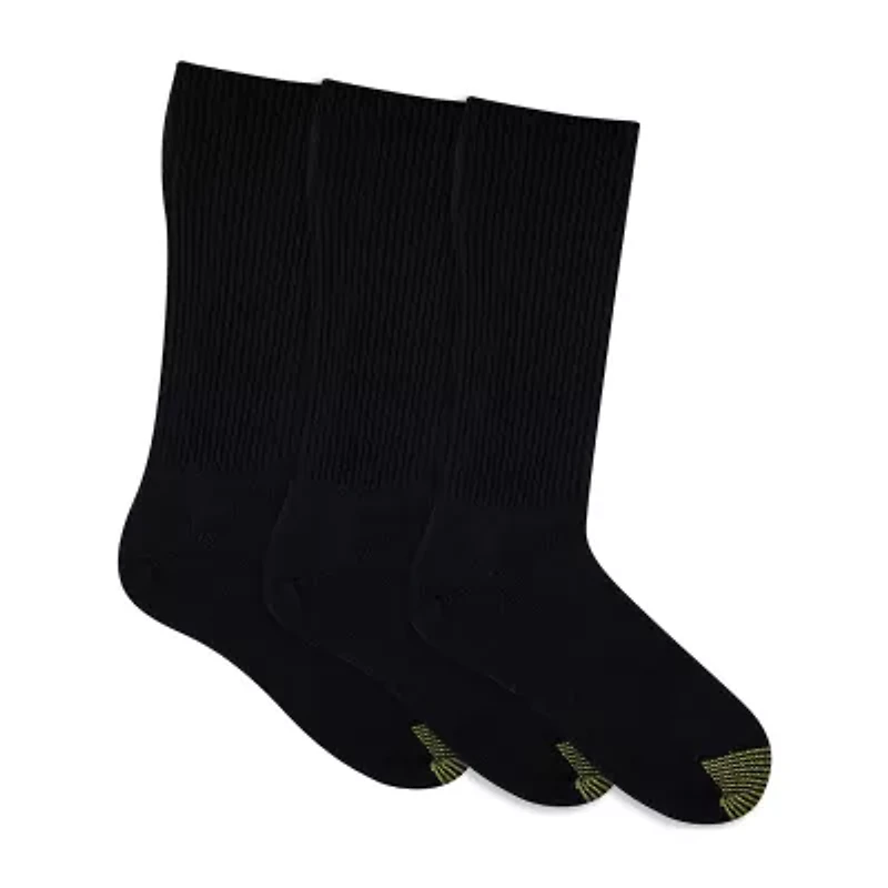 Gold Toe Fluffies Mens 3 Pair Big and Tall Crew Socks
