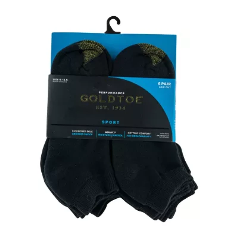 Gold Toe Athletic Sport Mens Breathable Multi-Pack 6 Pair Low Cut Socks