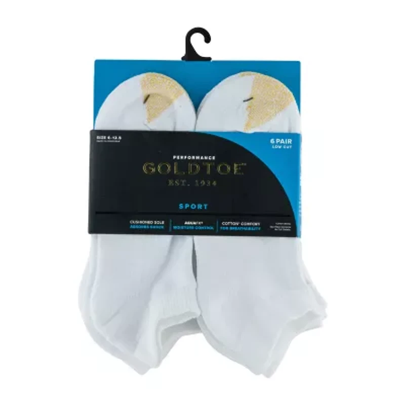 Gold Toe Athletic Sport Mens Breathable Multi-Pack 6 Pair Low Cut Socks
