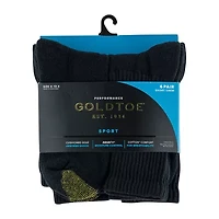 Gold Toe Athletic Sport Short Mens 6 Pair Crew Socks