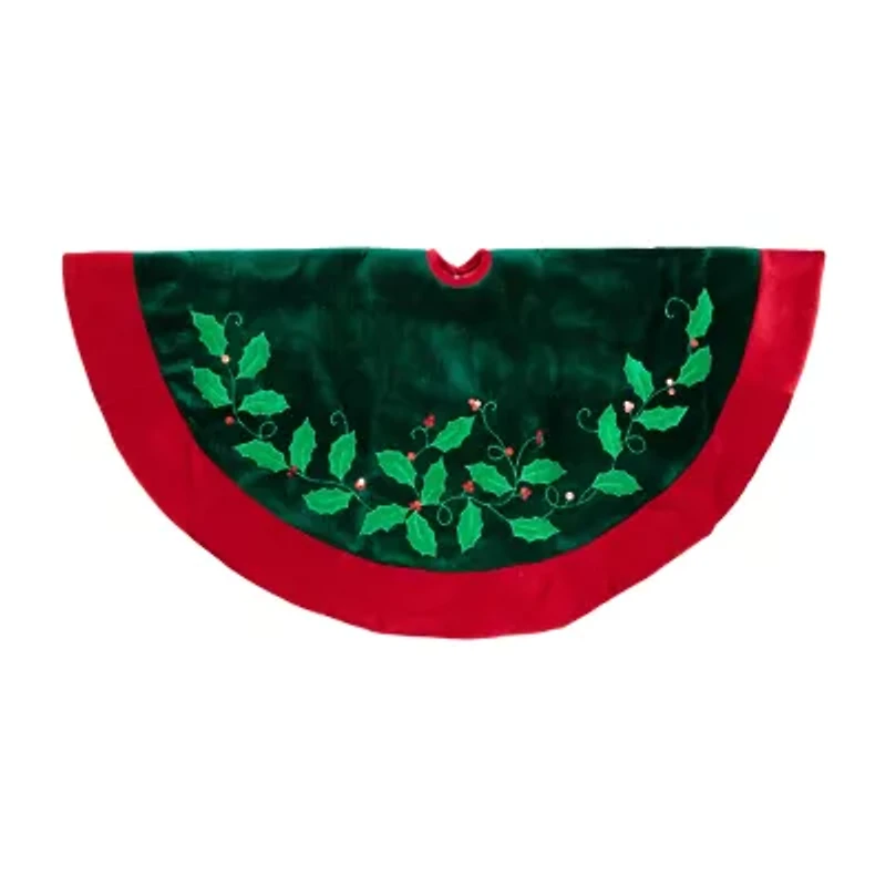 Northlight Dark Green Velveteen Indoor Tree Skirt