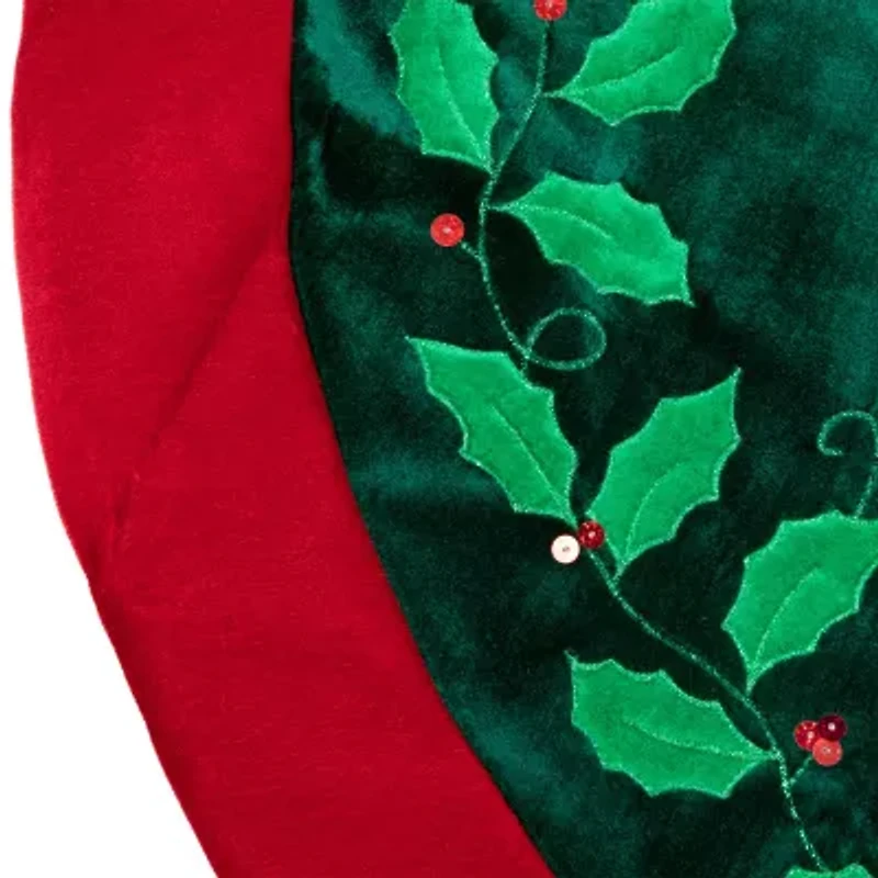 Northlight Dark Green Velveteen Indoor Tree Skirt