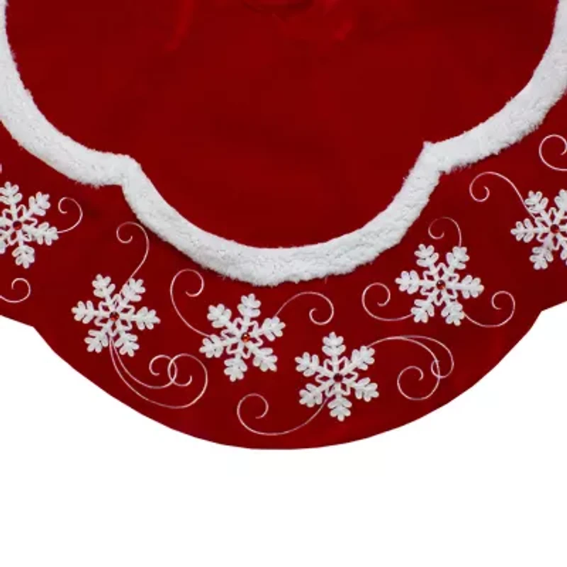 Northlight Snowflake Scallop Indoor Tree Skirt