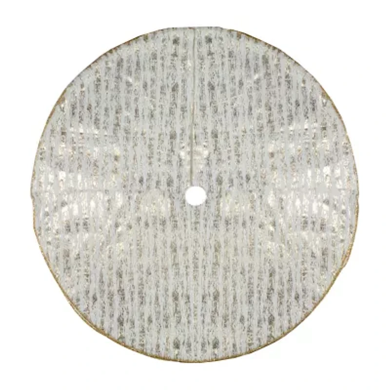 Northlight Wood Grain Pattern And Faux Fur Indoor Tree Skirt