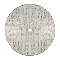 Northlight Wood Grain Pattern And Faux Fur Indoor Tree Skirt