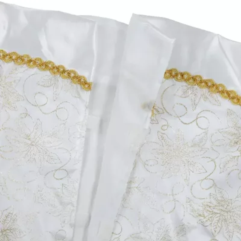 Northlight Poinsettia Scalloped Indoor Tree Skirt