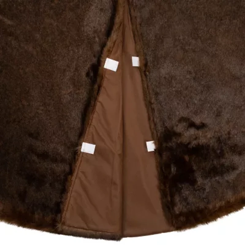 Northlight 48in Brown Mink Fur Indoor Tree Skirt