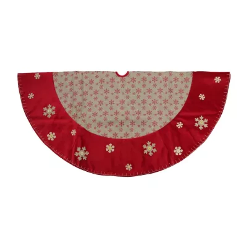 Northlight Burlap Glittered Snowflake Indoor Tree Skirt