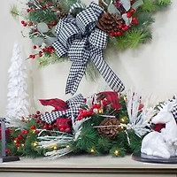 Northlight Bows And Berries Pre-Lit Christmas Indoor Garland
