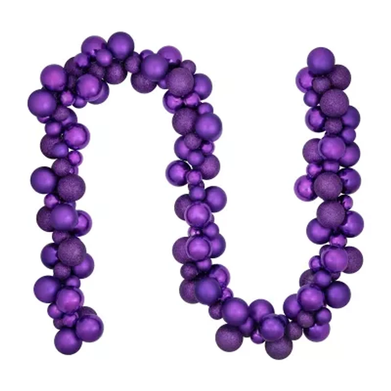 Northlight 6ft Purple Finish Ball Christmas Indoor Garland