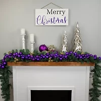 Northlight 6ft Purple Finish Ball Christmas Indoor Garland