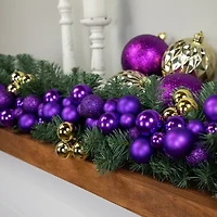 Northlight 6ft Purple Finish Ball Christmas Indoor Garland