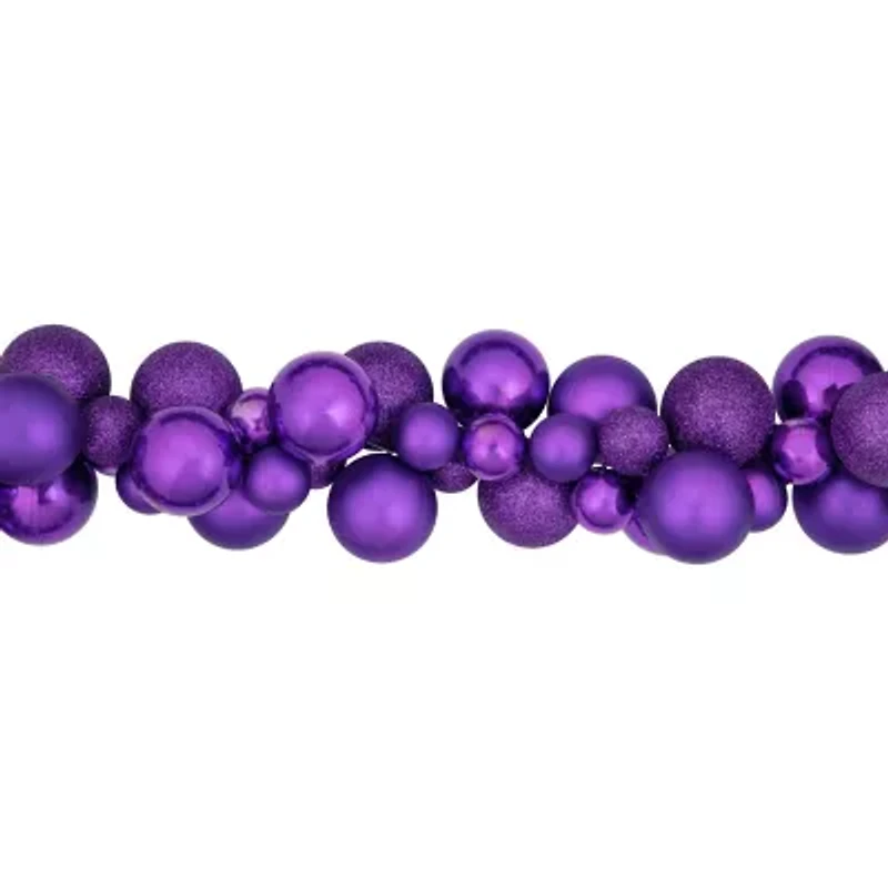 Northlight 6ft Purple Finish Ball Christmas Indoor Garland