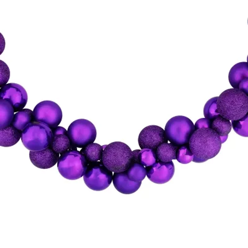 Northlight 6ft Purple Finish Ball Christmas Indoor Garland
