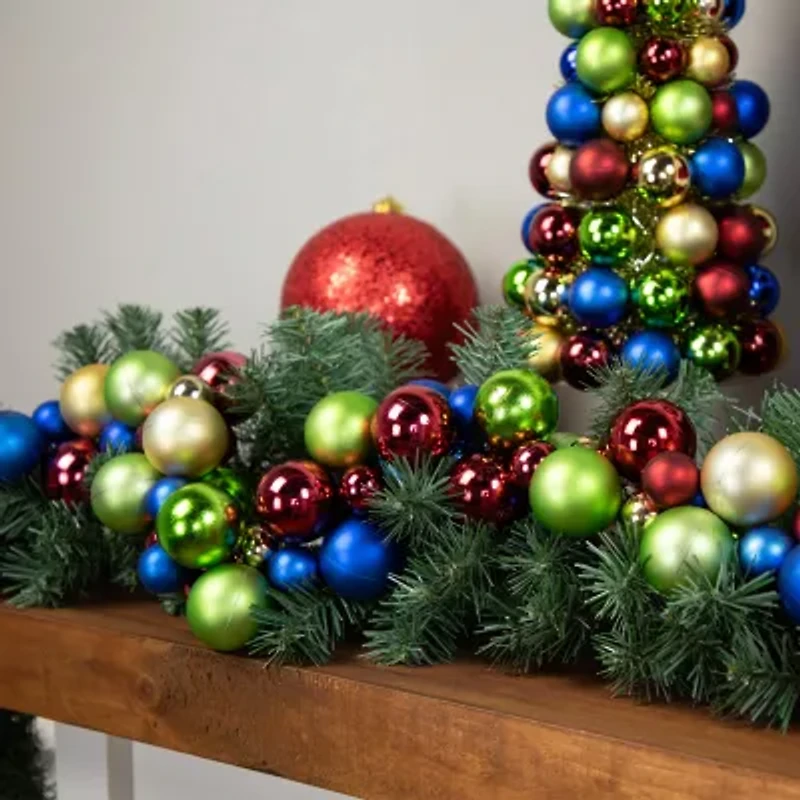 Northlight 6ft Multi 2-Finish Ball Christmas Indoor Garland