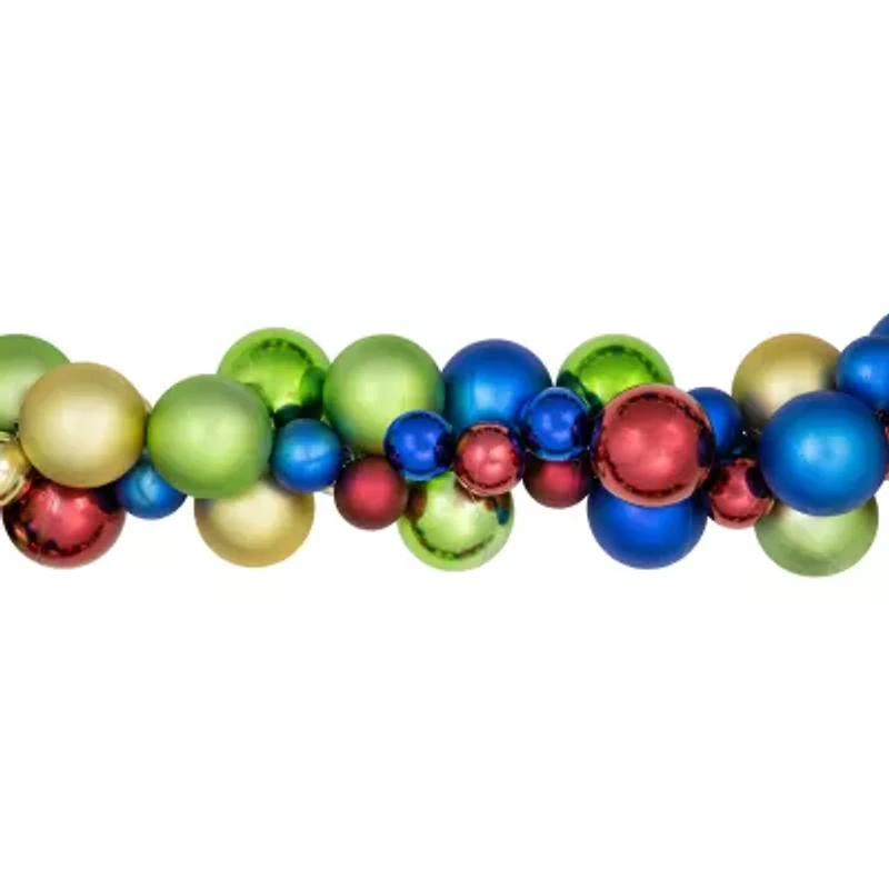 Northlight 6ft Multi 2-Finish Ball Christmas Indoor Garland