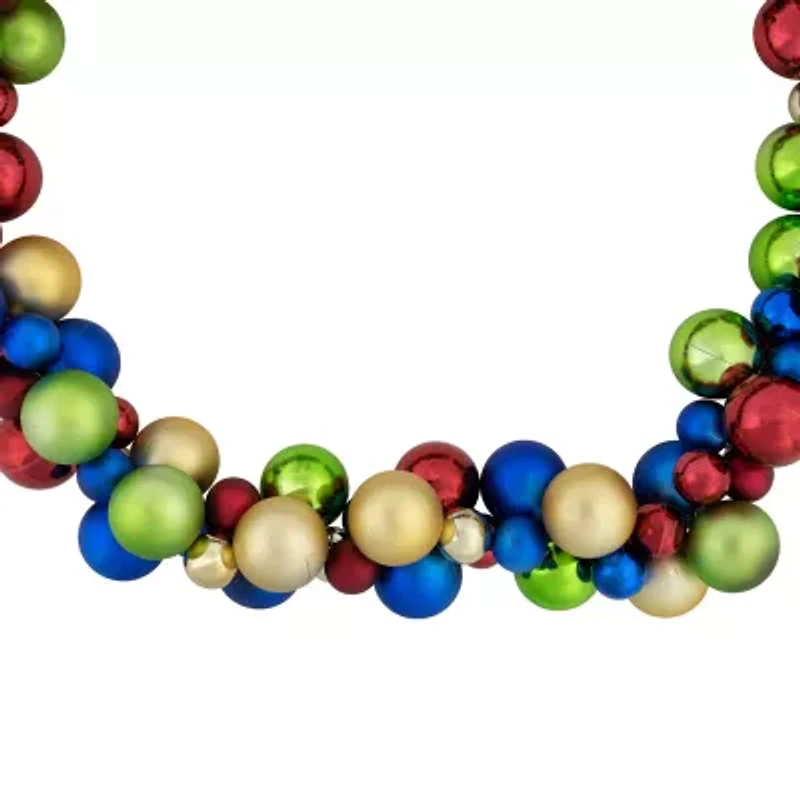 Northlight 6ft Multi 2-Finish Ball Christmas Indoor Garland