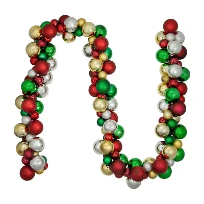 Northlight 6ft 2-Finish Ball Christmas Indoor Garland