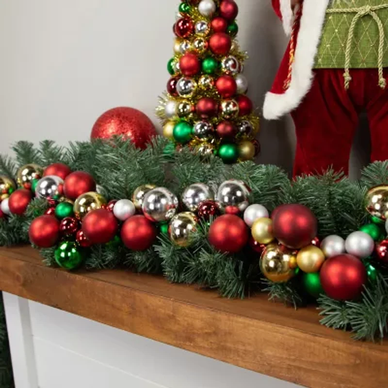 Northlight 6ft 2-Finish Ball Christmas Indoor Garland