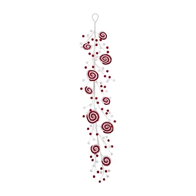 Northlight 30in Candy Cane And Pom Poms Christmas Indoor Garland